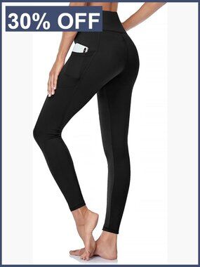 High Waisted Leggings with Pockets, Buttery Soft Yoga Pants for Gym Workout